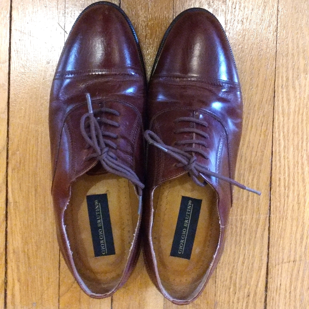 Giorgio Brutini Men’s Brown Leather Cap Oxford